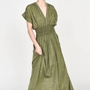 Elegant Olive Green Maxi Dress